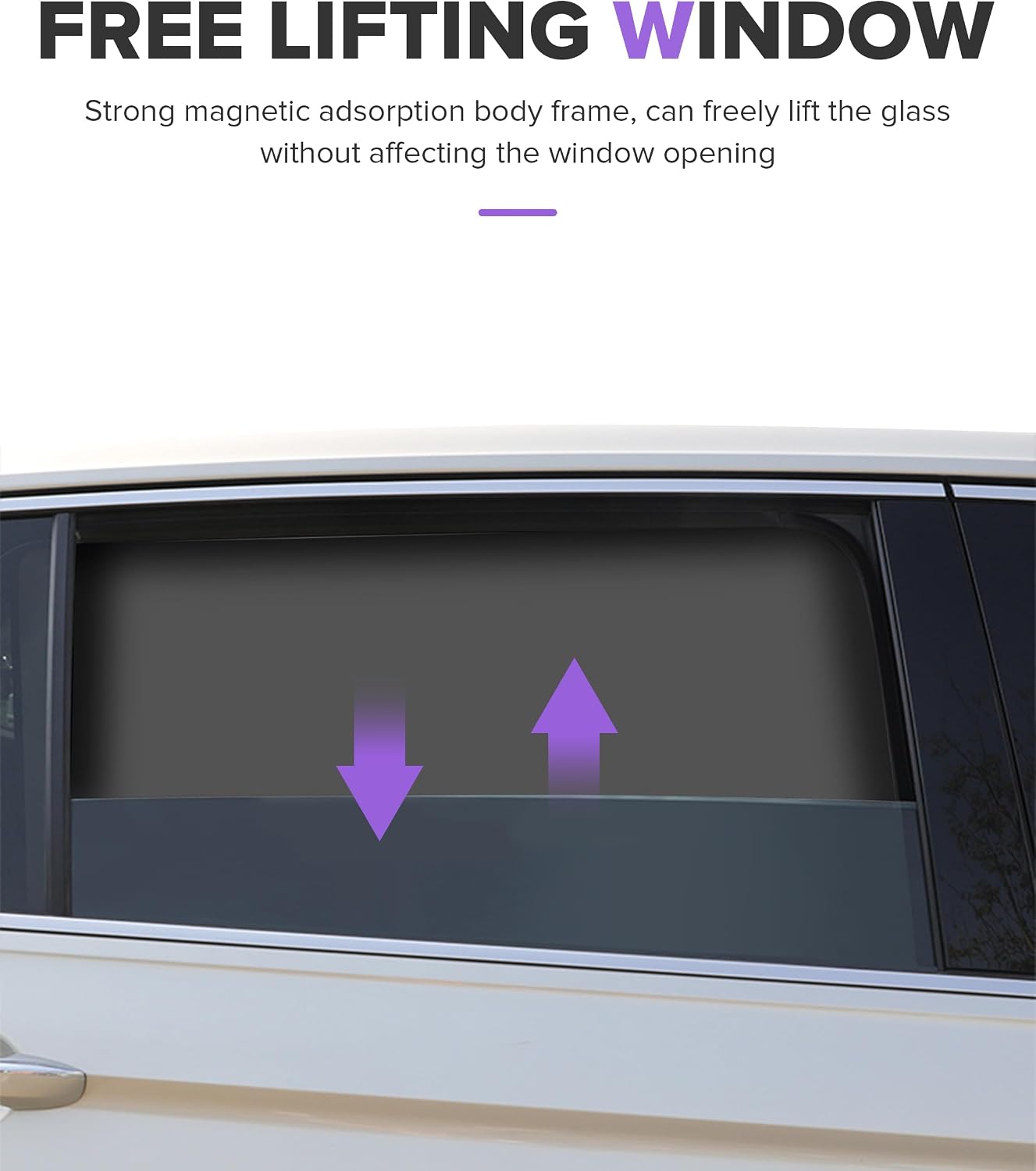Car Window Shades,Car Accessories Magnetic Side Window Covers,Sun Blocker and UV Protector for Baby, Kids,Automotive Double Layer Curtain,Suitable for Most Car (Black, Front Window)