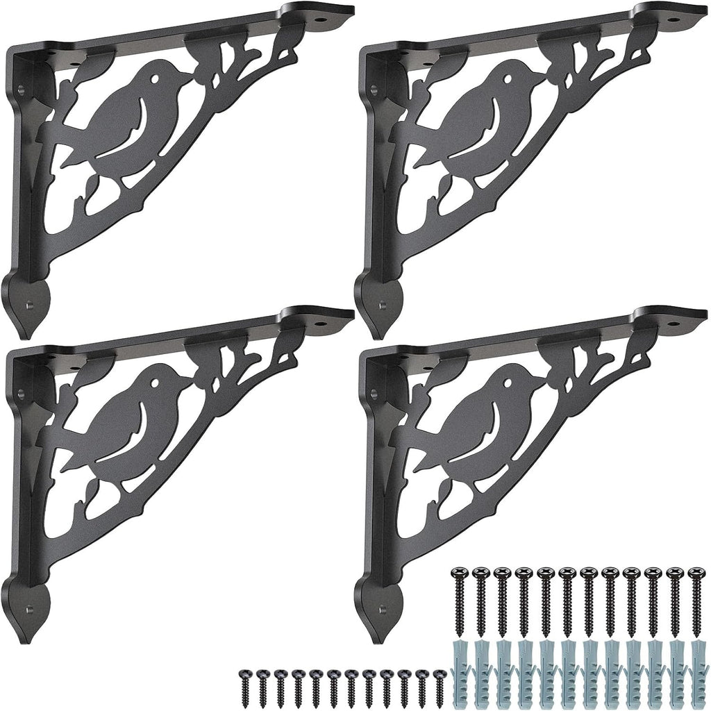 seleware 4 pack 10" heavy duty shelf brackets, main product view