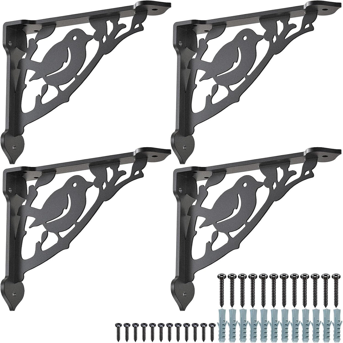 seleware 4 pack 10" heavy duty shelf brackets, main product view