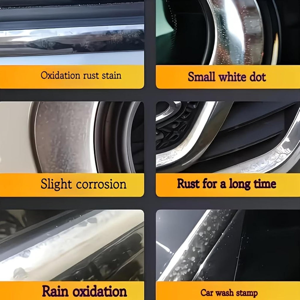 Chrome Cleaner Cream, Scratch Removal, Rust Remover Compound, 50g with Sponge Applicator, Metal Restorer, Auto Shine Repair Kit, 50g for Cars Trucks SUV RV Boats Tires Home