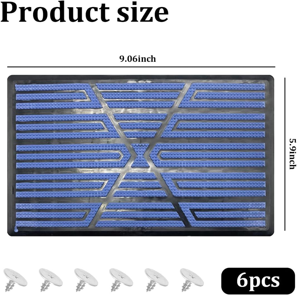 Car Floor Mat Plate, Anti-Slip Vehicle Floor Foot Rest Carpet Repair Patch with Screws, Anti-Skid Automotive Patches Heel Scuff Plate Pedal Pad, Universal for Most Vehicles (Blue)