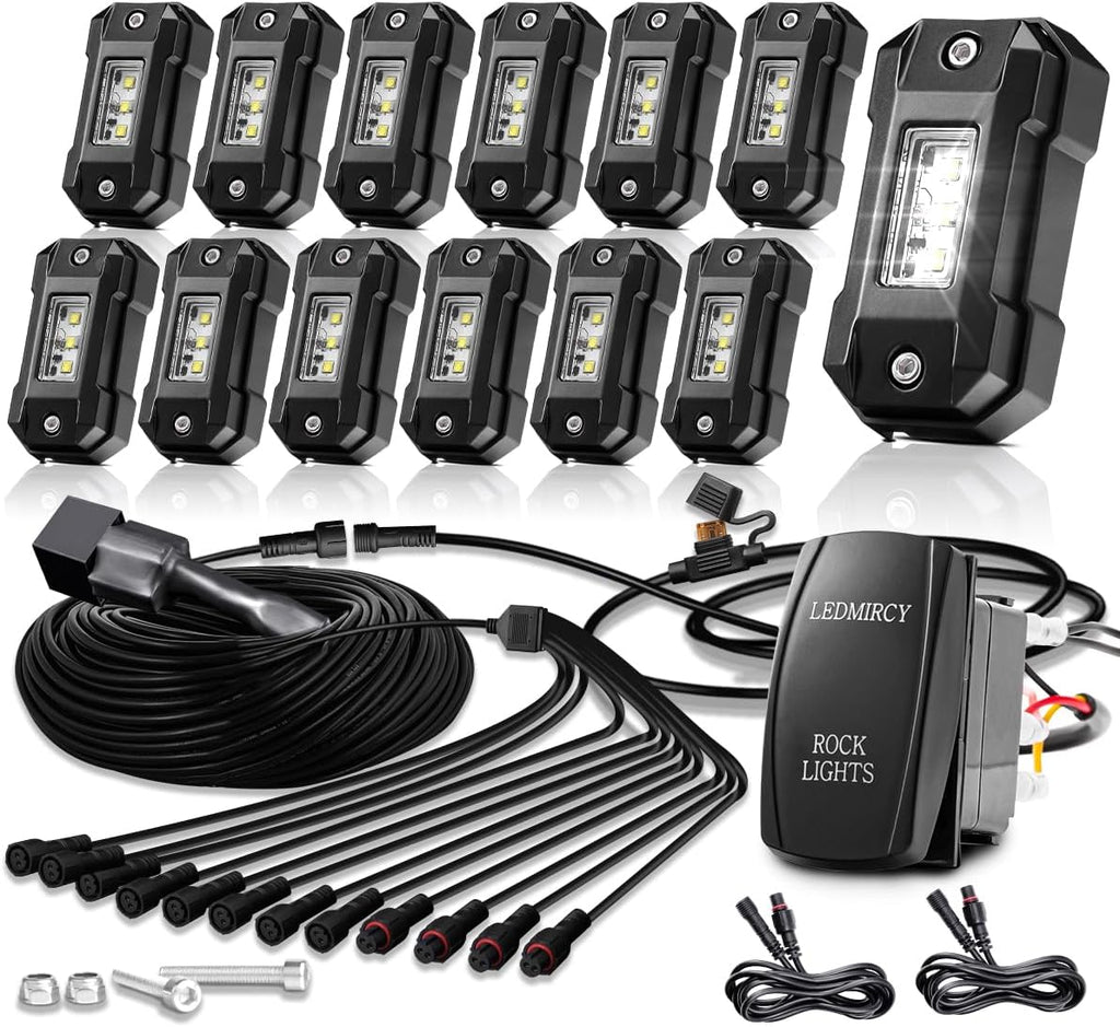 R4 Pure White LED Rock Lights Kit