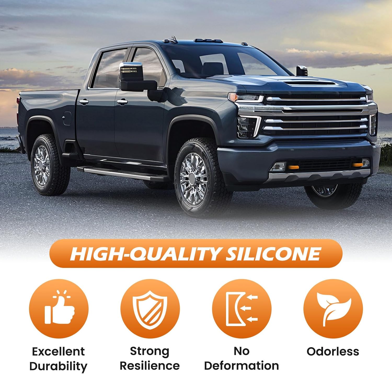 Tow Hook Covers for Silverado 2500/3500 HD 2020-2026, Hitch Cover Front Tow Hooks Compatible with Chevrolet Silverado 2500/3500 2020-2026 Accessories (Orange)