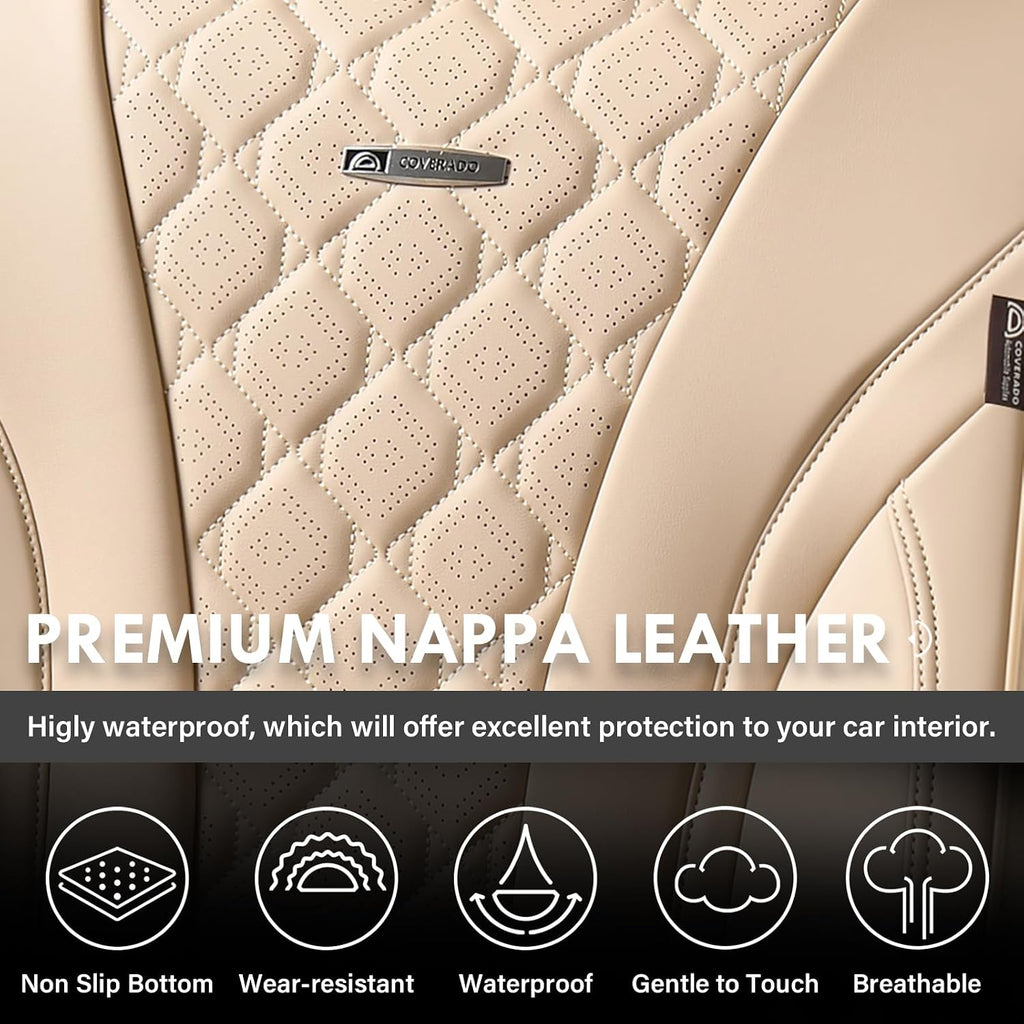 coverado car seat covers front seats, beige seat, close-up detail