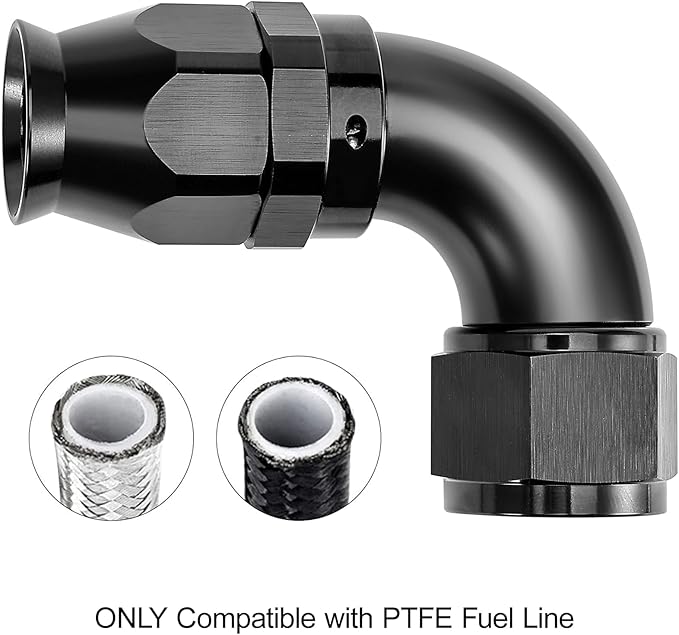EVIL ENERGY 8AN 90 Degree PTFE One Piece Full Flow End Hose Fitting Aluminum - Image 5