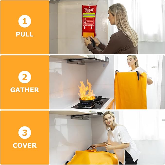 Emergency Fire Blanket, 39.4X 39.4inch Fire Extinguisher Blanket - Image 2