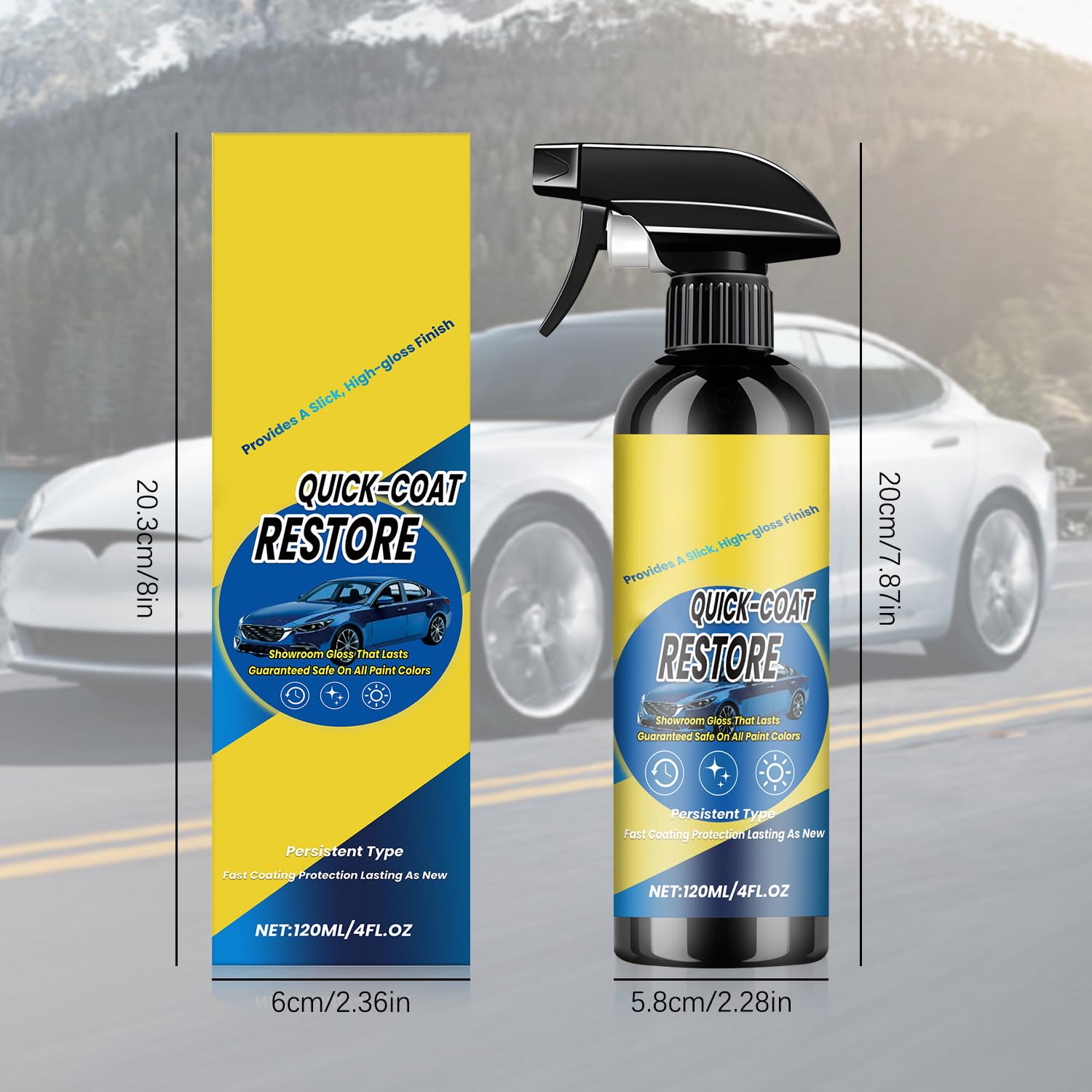 2Pcs Nano Quick Coat Restore Coating Spray,2026 New Advanced Automobile Quick-Acting Coating Agent,Quick Effect Coating Agent for Car Dust Proof and Glazing Effects Long-Lasting Car Showroom Gloss