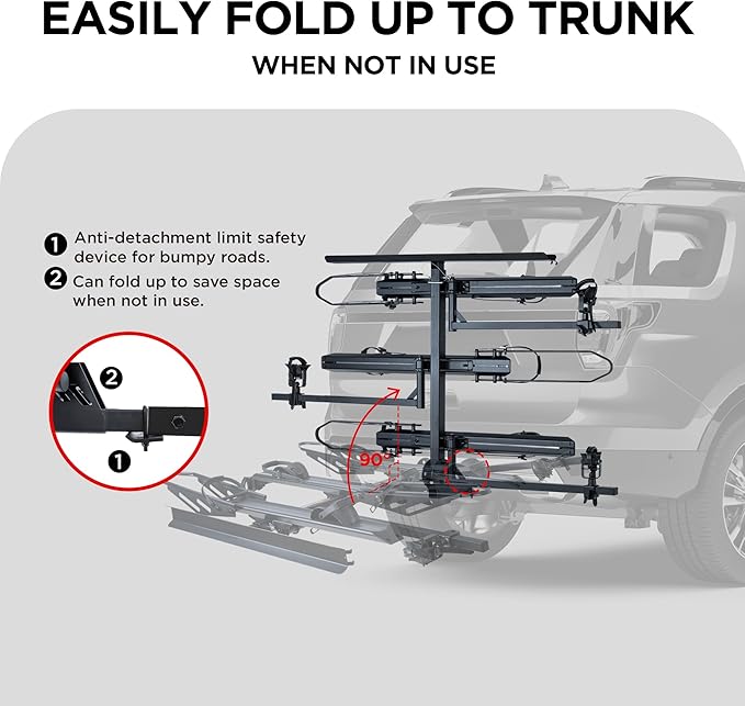 Rockland Foldable 3-Ebike Rack - Image 4