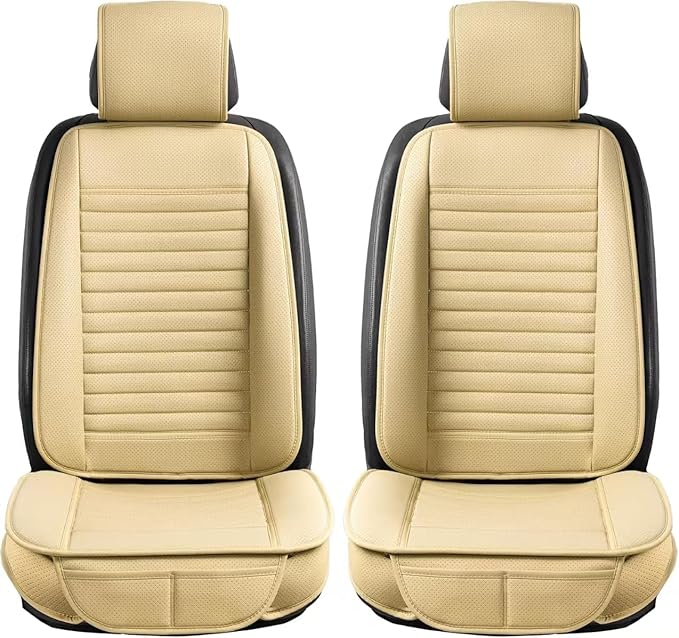 Universal Leather Car Seat Covers Full Set, Car Seat Cushion Covers Protector - Image 2