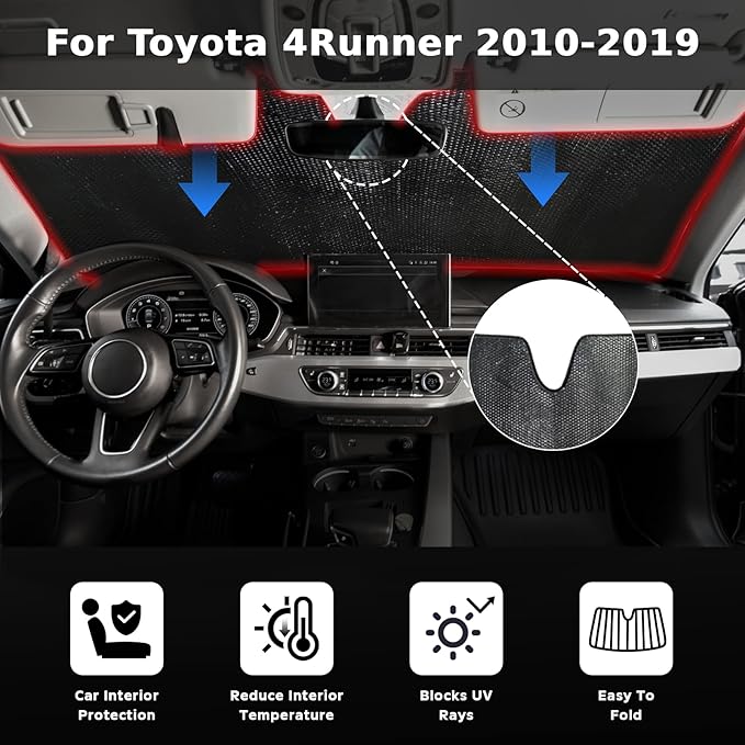 Windshield Sun Shade for Toyota 4Runner 2010-2019 4-Runner - Image 2