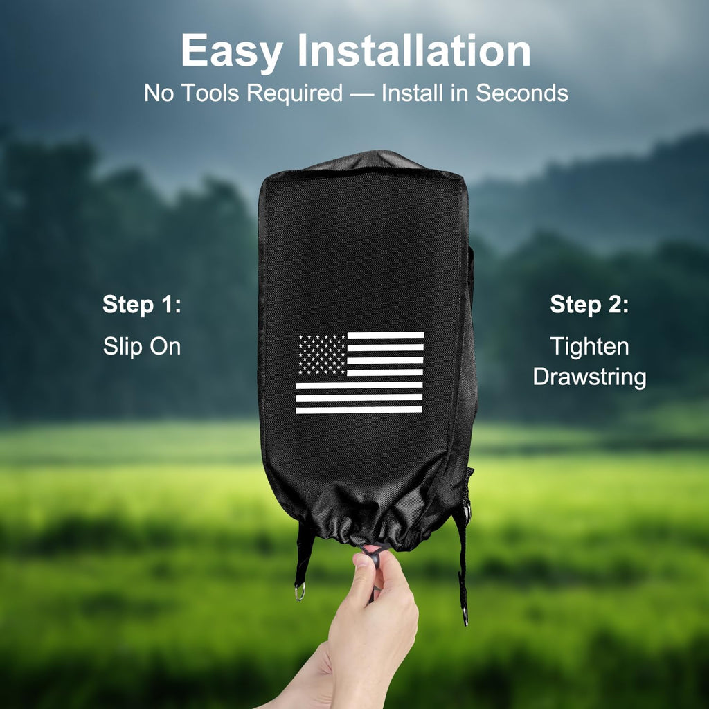 RV Electric Tongue Jack Cover, 600D Oxford Fabric Waterproof Protective, Travel Trailer Accessories for Outside Protection, Universal Trailer Jack Protective Cover for Outside Parts RV Accessories.