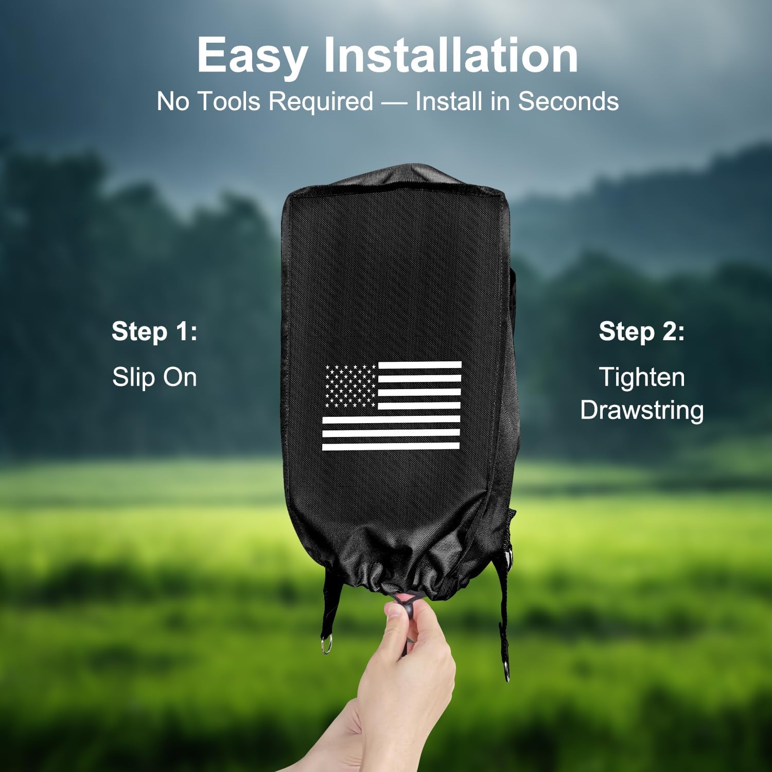 RV Electric Tongue Jack Cover, 600D Oxford Fabric Waterproof Protective, Travel Trailer Accessories for Outside Protection, Universal Trailer Jack Protective Cover for Outside Parts RV Accessories.
