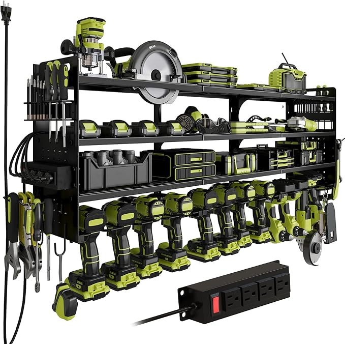 12 Cordless Drill Holder Large Power Tool Organizer Wall Mount by Seeahead