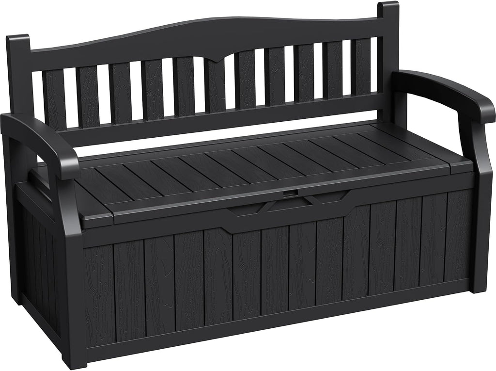 greesum 80 gallon storage bench outdoor deck box, main product view