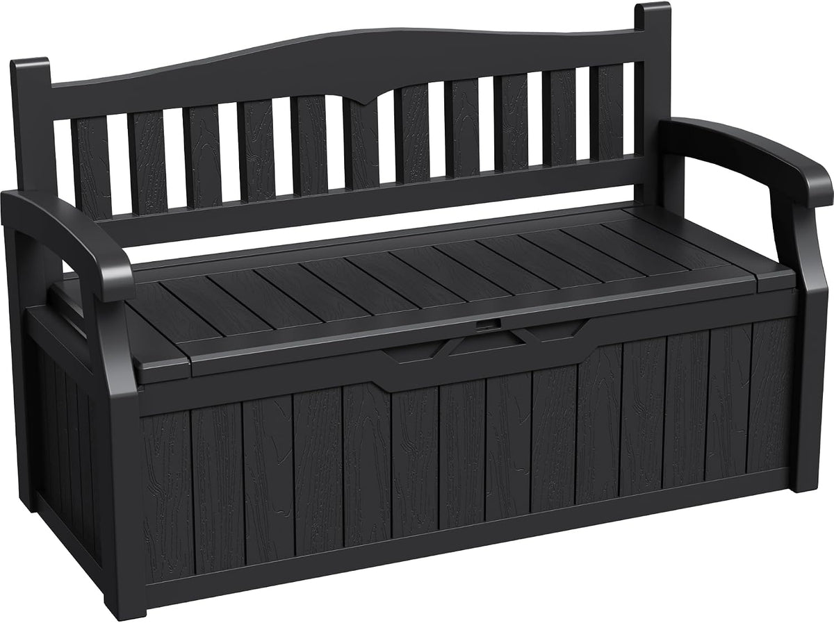 greesum 80 gallon storage bench outdoor deck box, main product view
