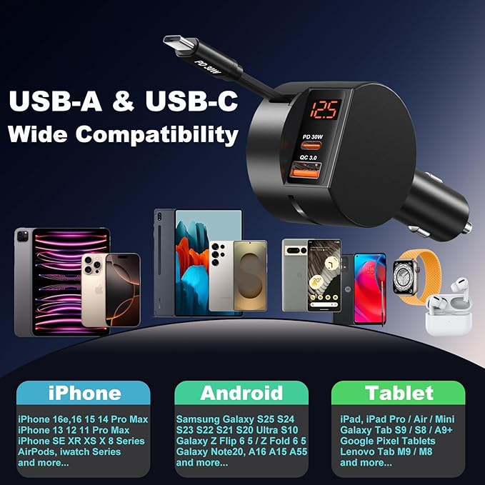 Retractable USB C Car Charger - Image 7