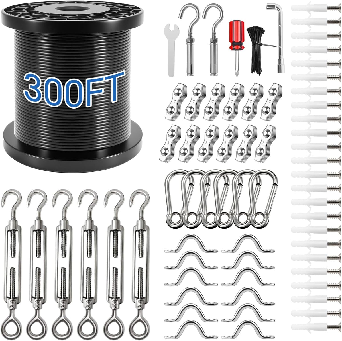 uze string light hanging kit, 300 ft coated, main product view