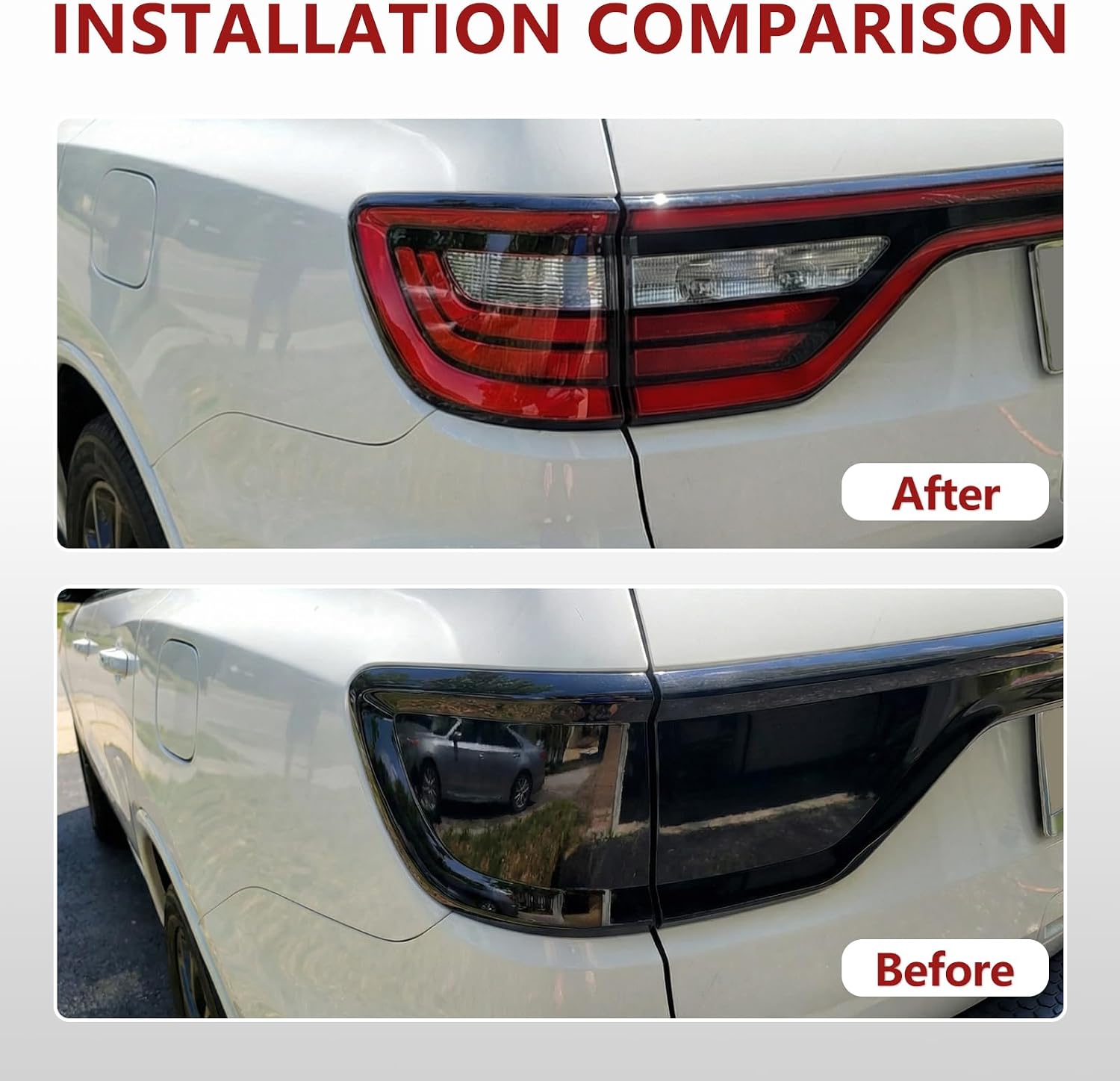 Smoked Black Tail Light Cover for Dodge Durango 2014-2024