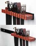 walnut 12 belts organizer with sliding system, main product view