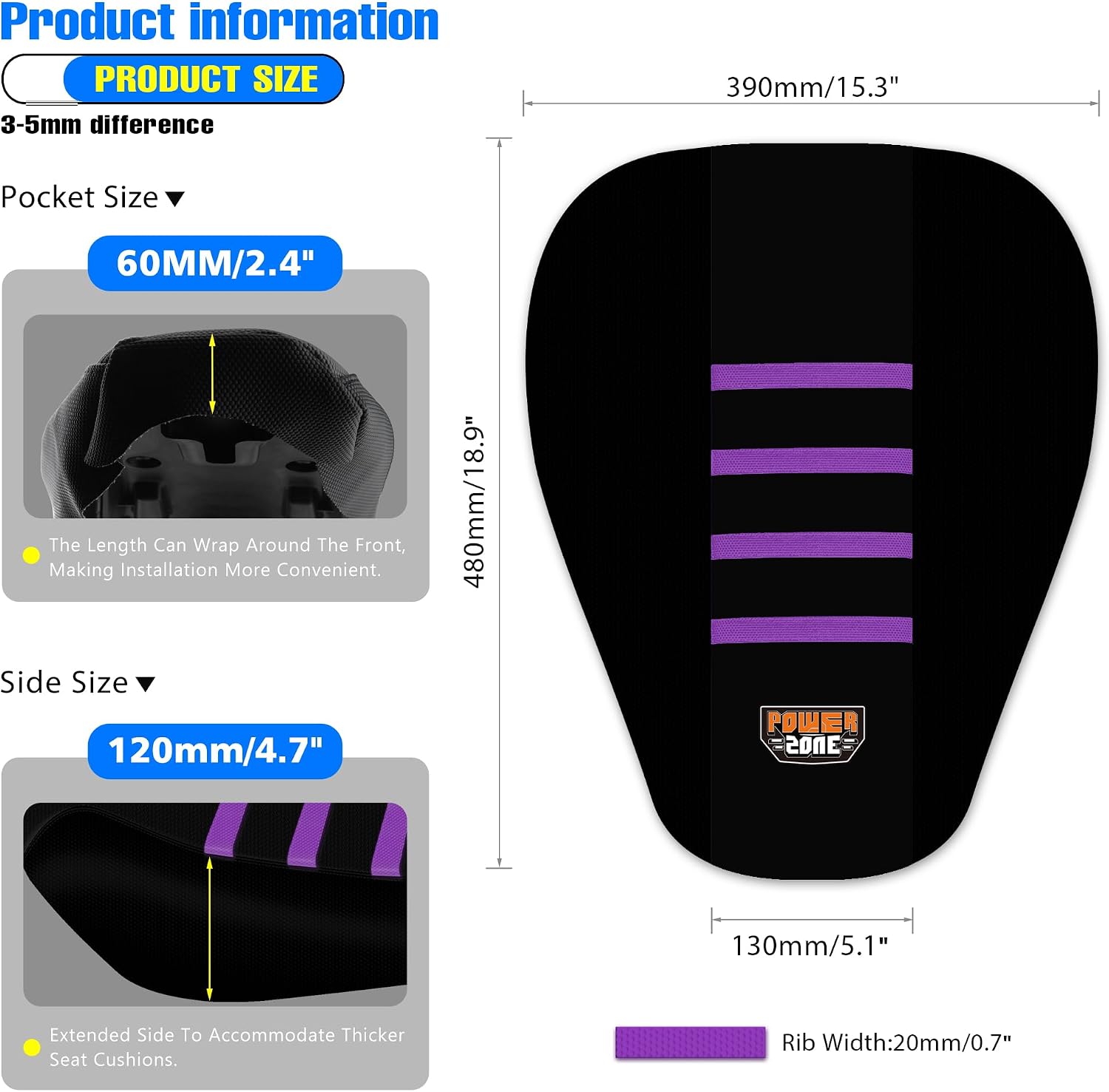 Motorcycle Dirt Bike Seat Cover for Surron Sur Ron Light Bee X/S - E Bike Seat Cover (Purple)