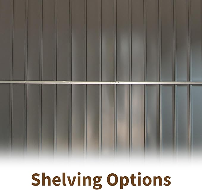 IKERY Large Galvanized Steel Storage Shed 11' x 9' - Image 6