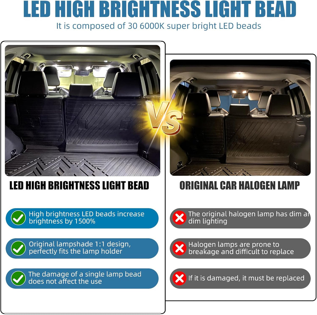Interior Dome Lighting Upgraded Accessory,Reading light, High-brightness Pure White LED Light,Fit for Toyota Tacoma,4Runner,Rav4,Camry,Corolla,Sienna,Highlander,Prius,FJ Cruiser