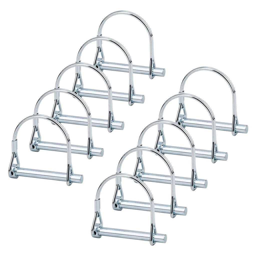 INCREWAY 10pcs Wire Lock Pin, 1/4" Heavy Duty Safety Coupler Shaft Locking Pin Hitch Pto Pin Round Loop Wire Lock Trailers Pin for Farm Lawn Garden