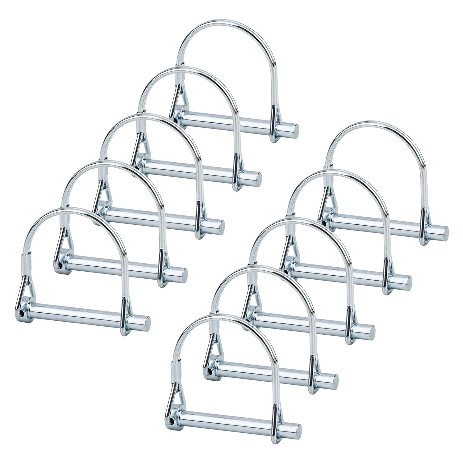 INCREWAY 10pcs Wire Lock Pin, 1/4" Heavy Duty Safety Coupler Shaft Locking Pin Hitch Pto Pin Round Loop Wire Lock Trailers Pin for Farm Lawn Garden