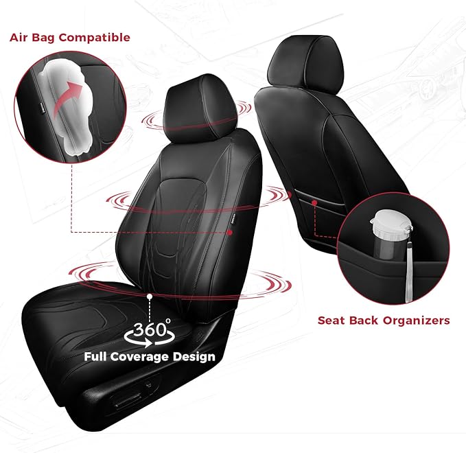 FREESOO Seat Covers for Honda CRV, Custom Fit Seat Covers Full Set, CRV LX EX - Image 3