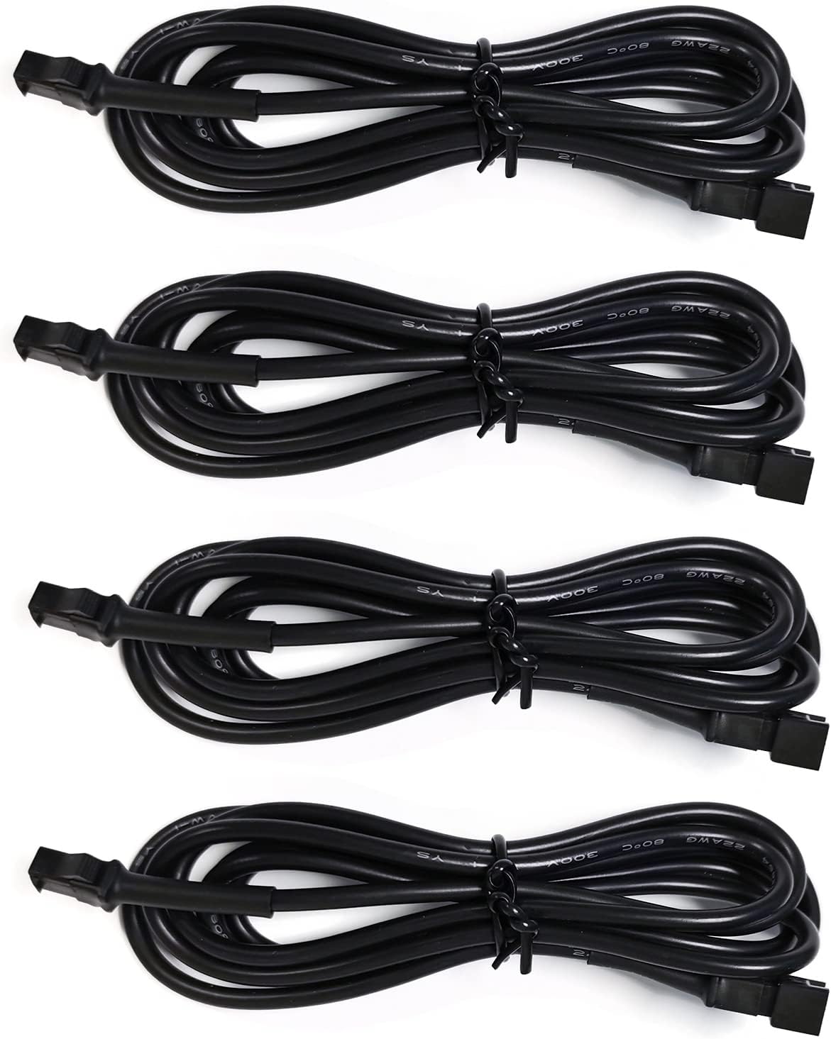 4 PCS 60 inch Extension Cords for Use with 5050 LED SMD RGB NEON Accent Kits for LED Motorcycle ATV Car Light Multi-Color Neon Strip