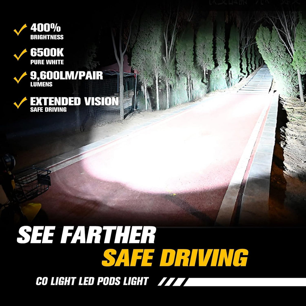 co light led pod spot lights 2pcs 4 shown in use