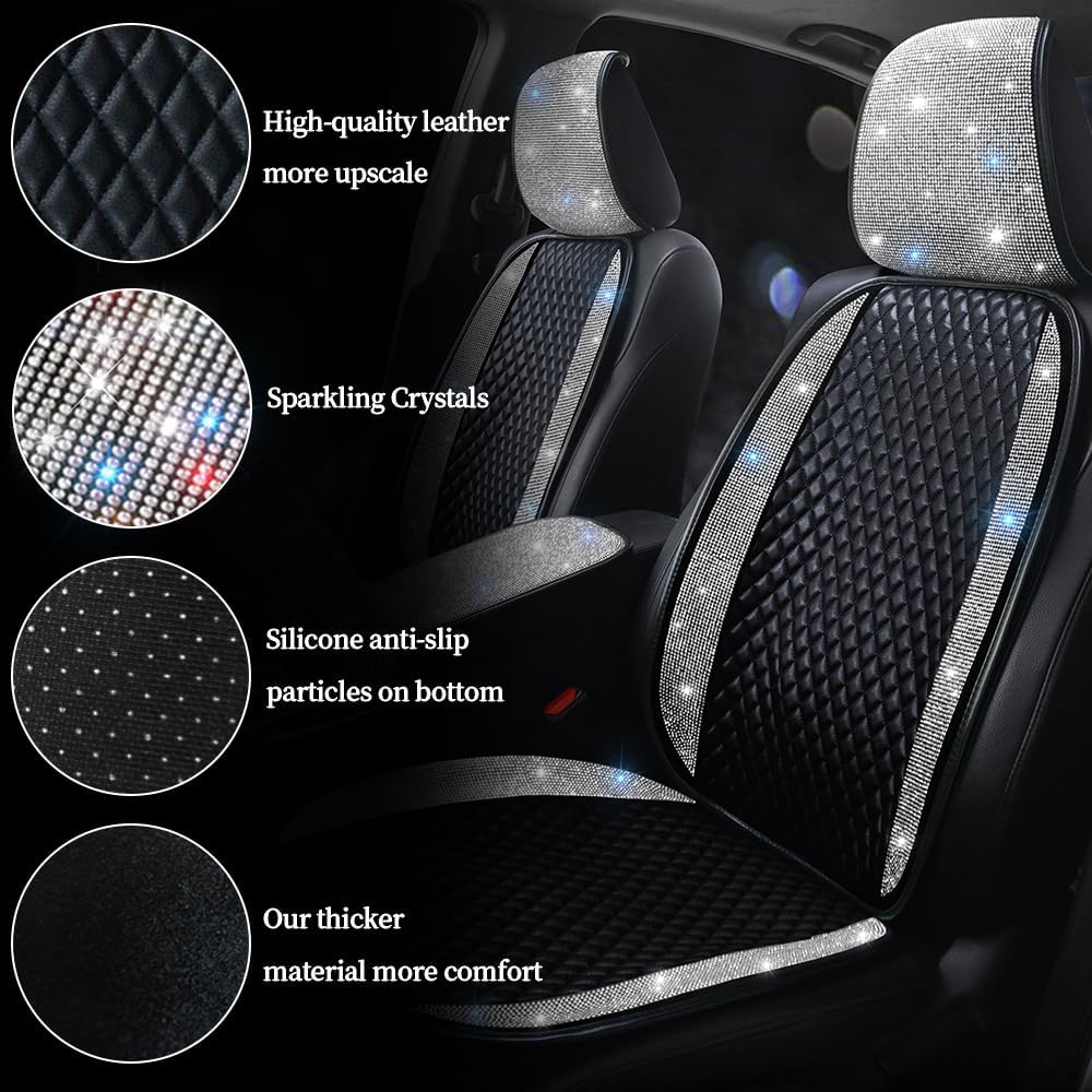 bling crystal rhinestones car front seat covers for shown in use