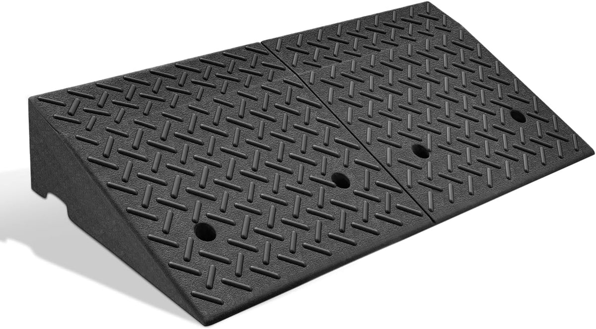 DNA MOTORING 1pcs 5.7" Rise Rubber Curb Ramp Heavy Duty Loading Driveway Ramp