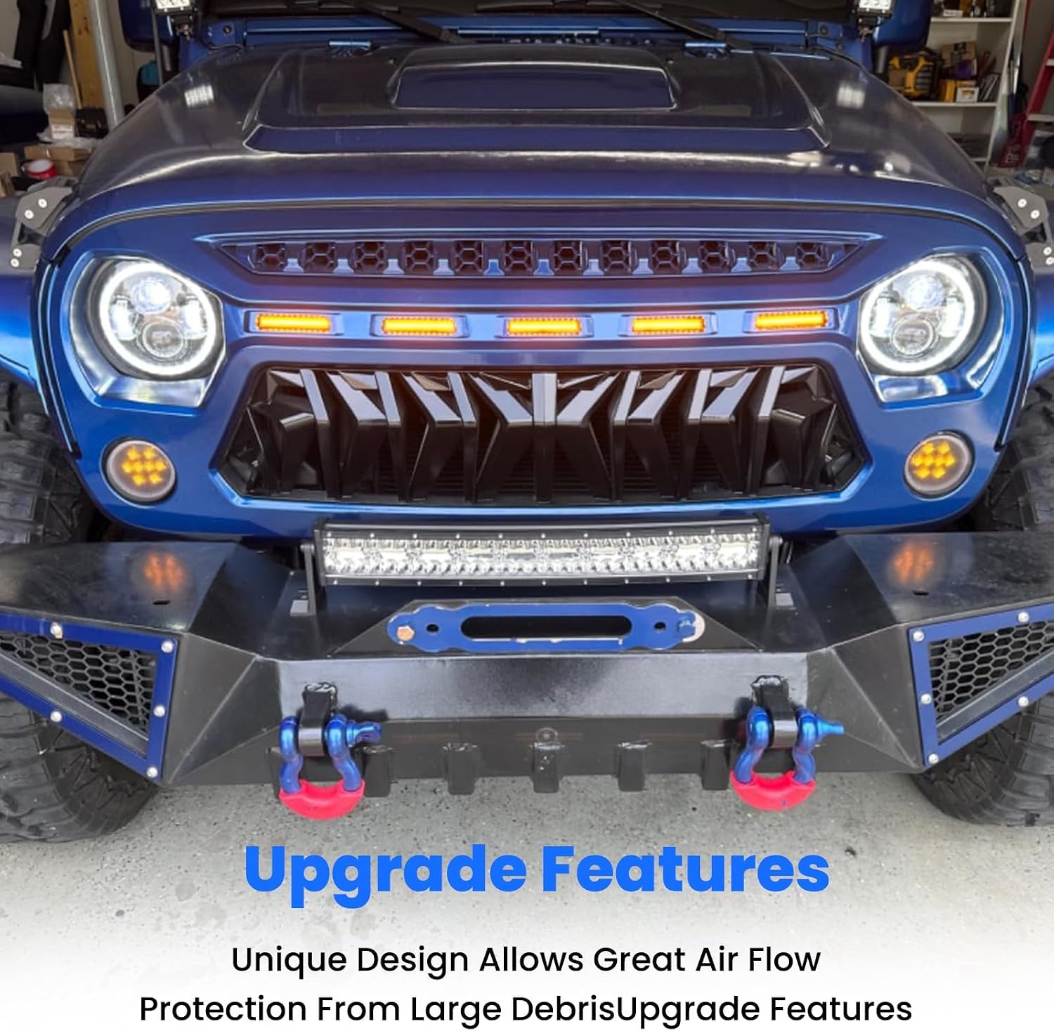 Grill Compatible with The Following Models:Jeep Wrangler JK JUK 2007 2008 2009 2010 2011 2012 2013 2014 2015 2016 2017 2018 JK JUK Shark Grille
