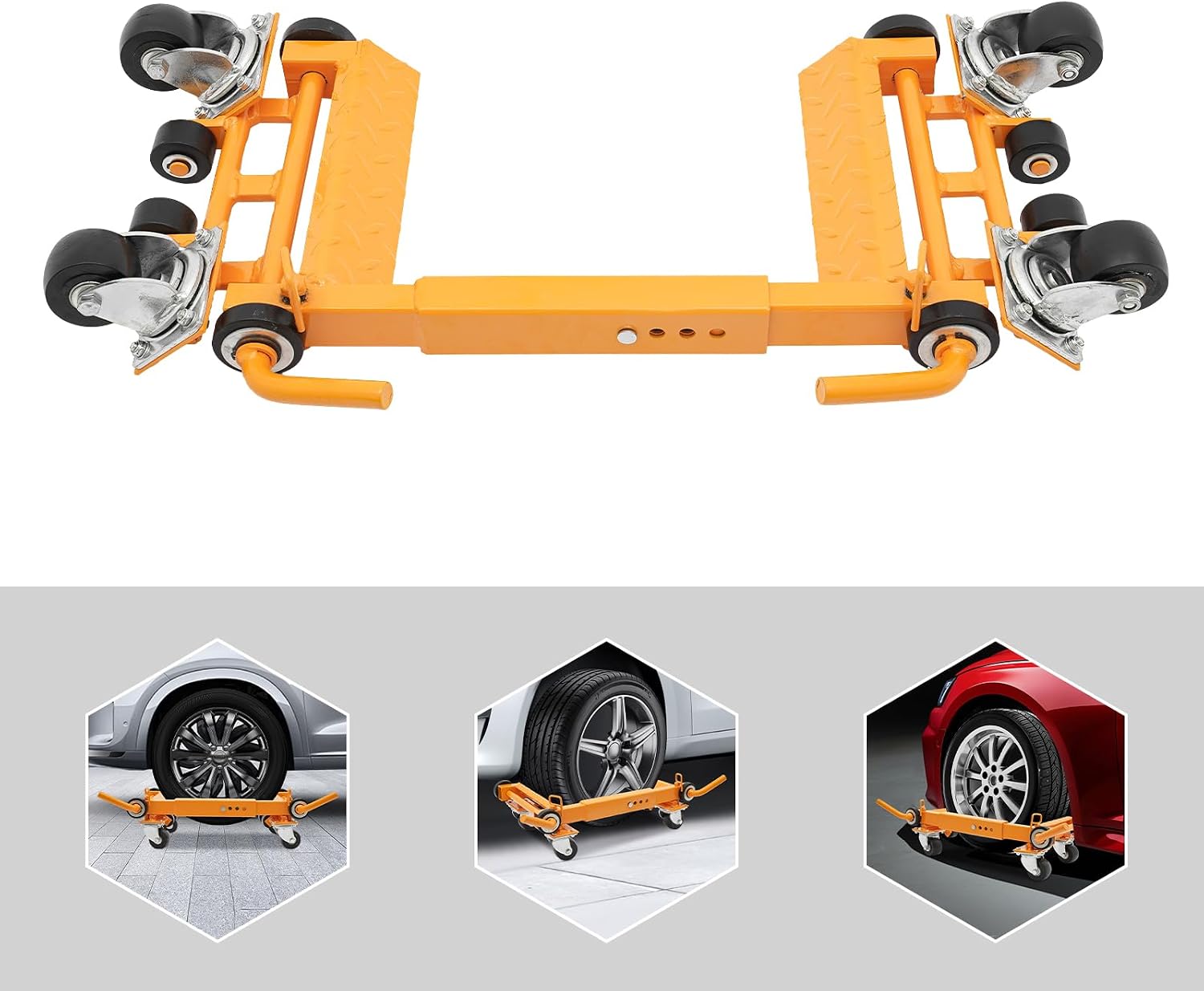 8818.49 Lbs Capacity Wheel Dolly, Adjustable Inner Width 13.77-16.53 Inches for Tires, Heavy-Duty Dolly for Cars, Trucks, Trailers, Motorcycles