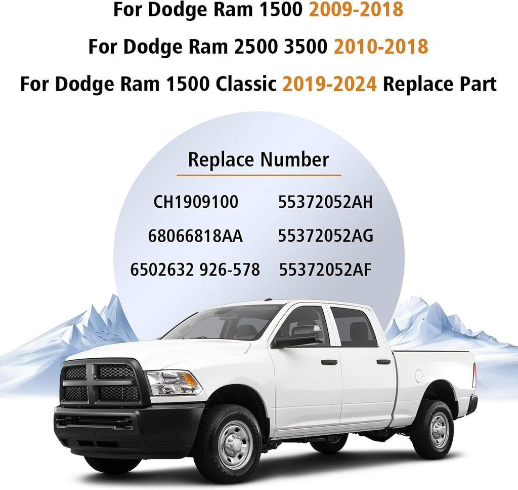 Rear Tailgate Molding Cap Spoiler, Fit for 2009-2018 Dodge Ram 1500/Fit for 2010-2018 Dodge Ram 2500 3500,Tail Gate Protector CH1909100 55372052AH 55372052AF
