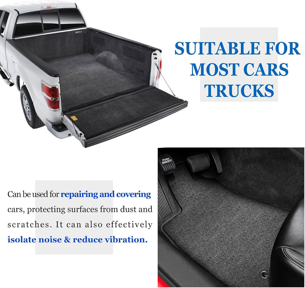 45"x78"Car Carpet Stain Resistant Carpet Liner Tear Resistance Covering Renovate for Truck Auto RV Boat Marine 2mm (Black, 45inchx78inch)