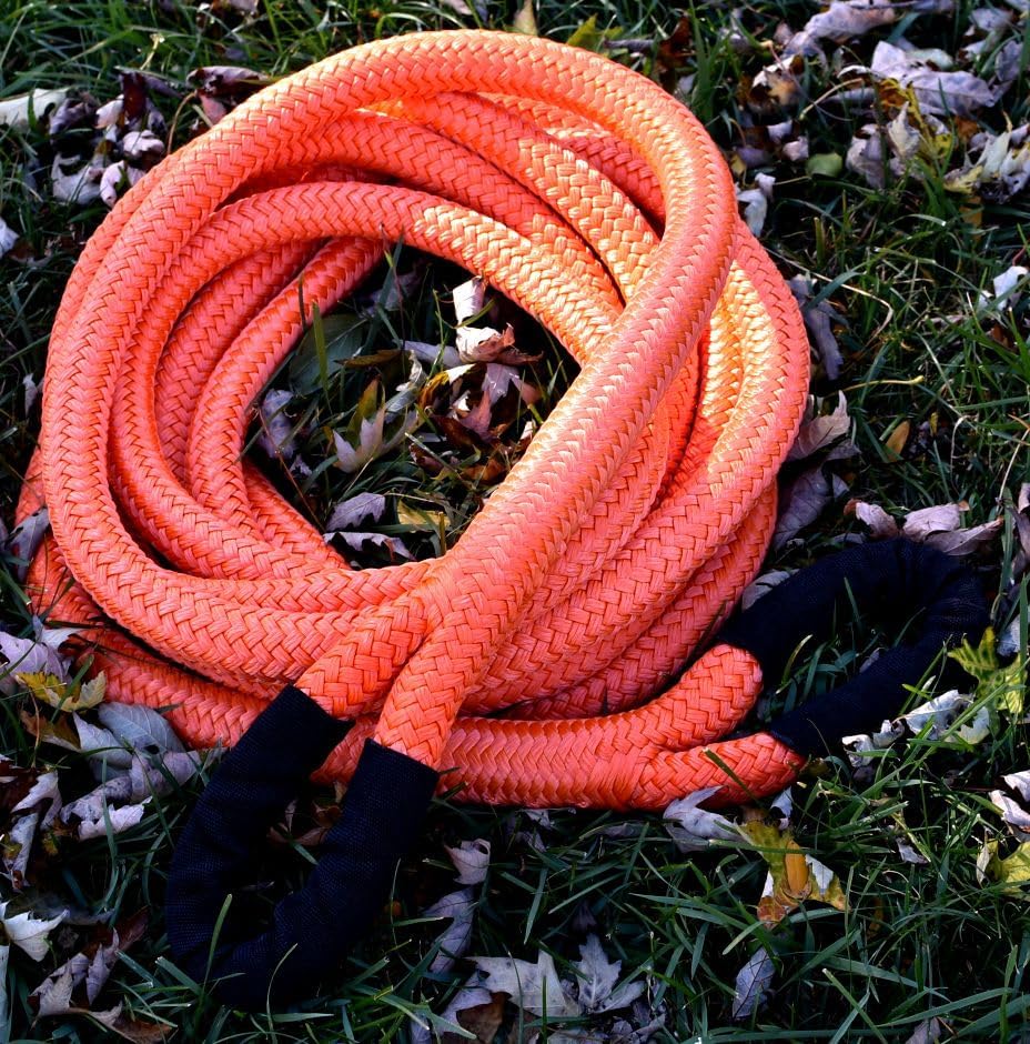 BILLET4X4 Original & Best U.S. (Bigger Truck Recovery) 1-1/2 inch X 30 ft Safety Orange 4x4 Vehicle Recovery Kinetic Rope with Heavy-Duty Carry Bag