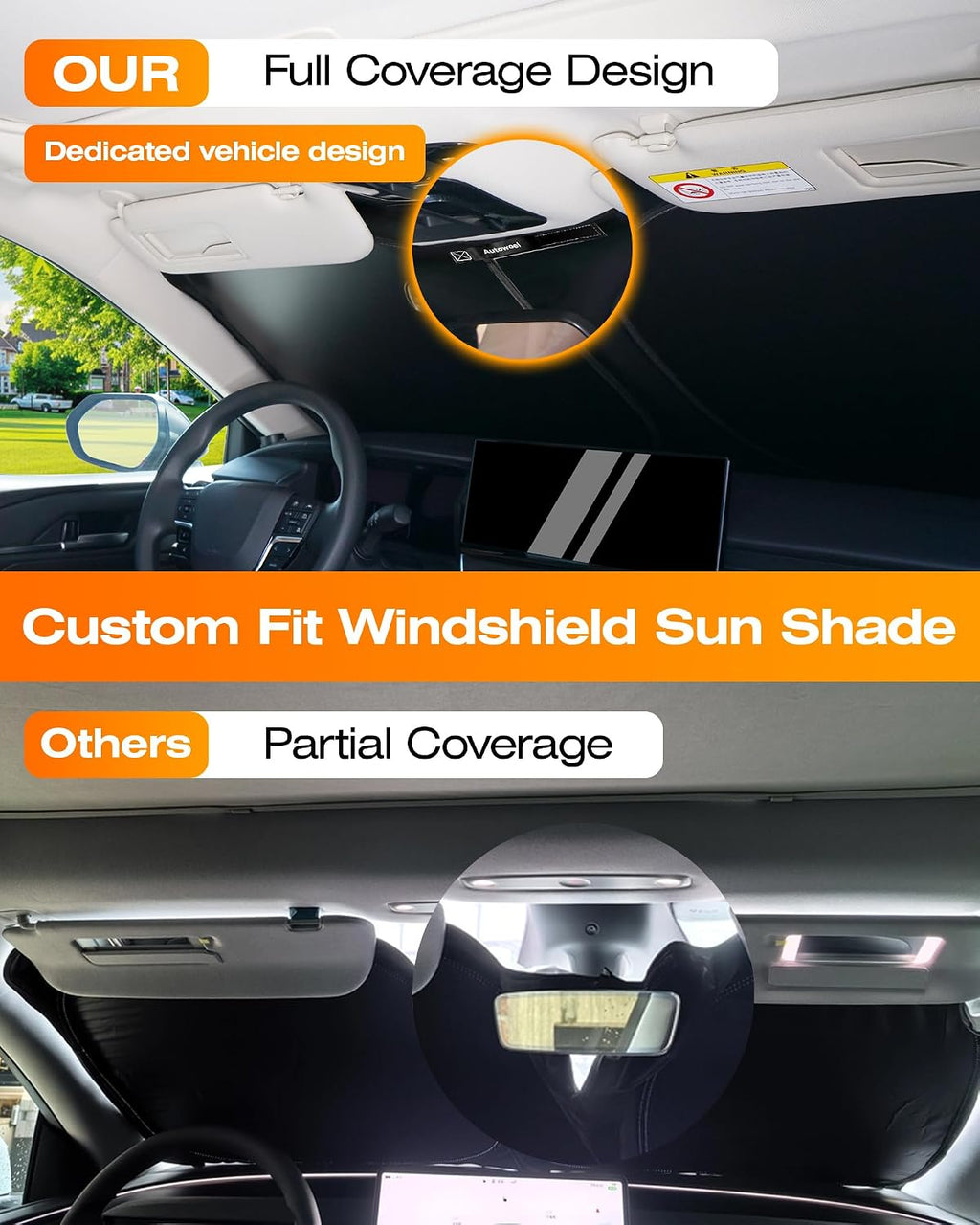 Windshield Sun Shade for Toyota Camry 2018-2026, Helps Keep Car Cooler, 99% UV Protection Foldable Windshield Sunshade, Beige 240T Heat Shield for Daily Parking, Cars, SUVs, Trucks, with Storage Bag