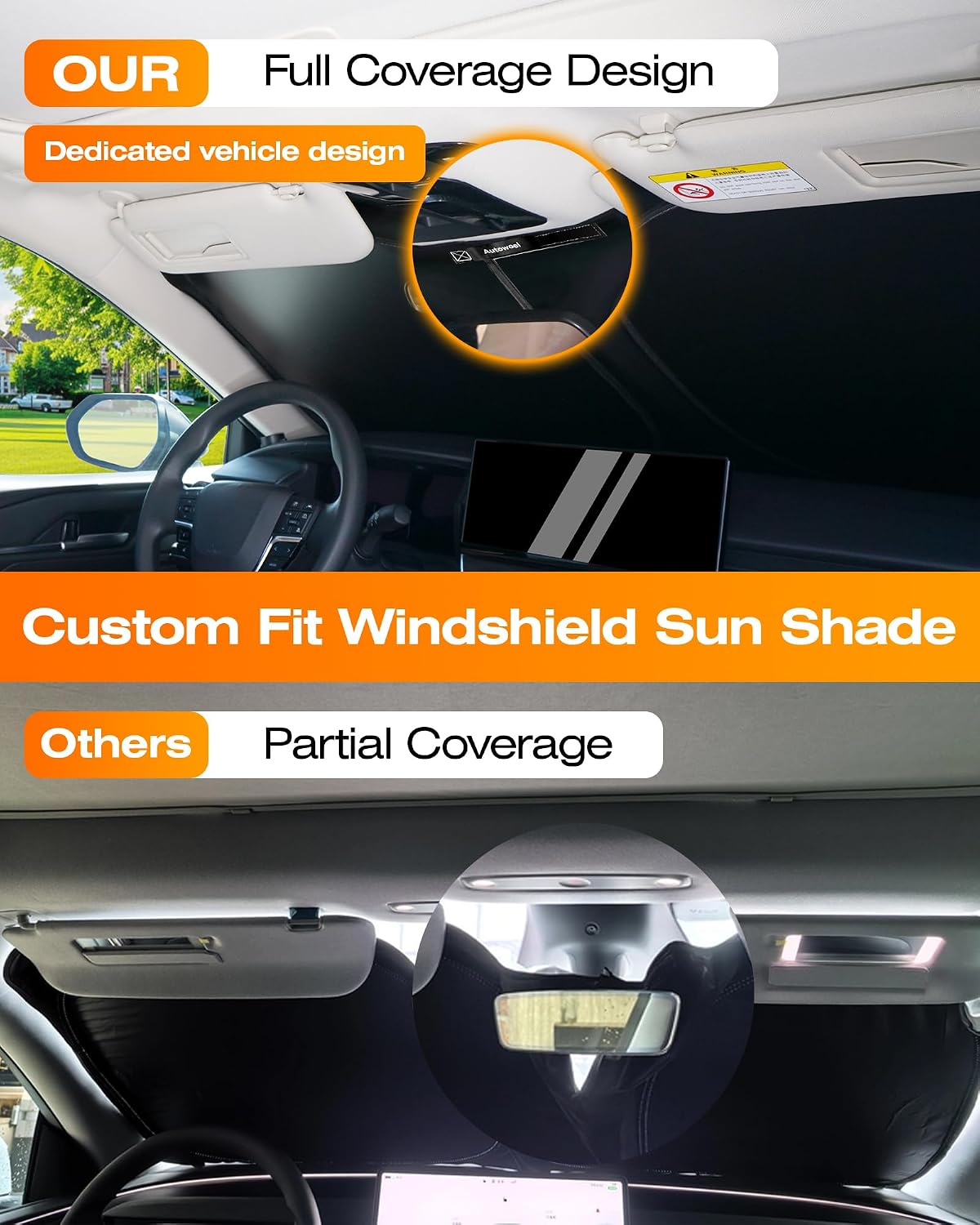 Windshield Sun Shade for Toyota Camry 2018-2026, Helps Keep Car Cooler, 99% UV Protection Foldable Windshield Sunshade, Beige 240T Heat Shield for Daily Parking, Cars, SUVs, Trucks, with Storage Bag