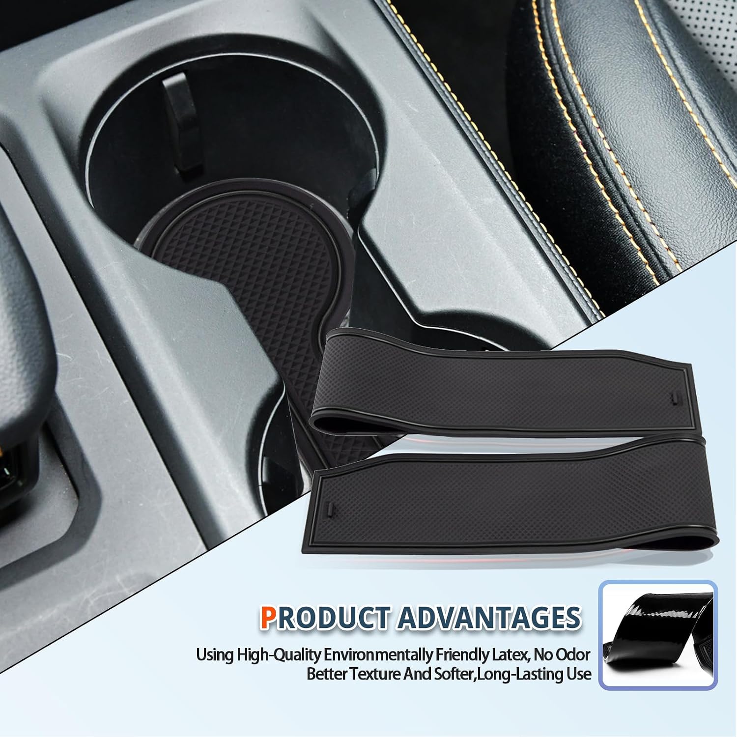 2024-2026 Ranger Door Slot Mats for 2026 Ford Ranger Accessories Anti-Slip Groove Interior Mats Compatible with 2024 2025 2026 Ford Ranger XL/XLT/Lariat/Raptor(17PCS/Sets)