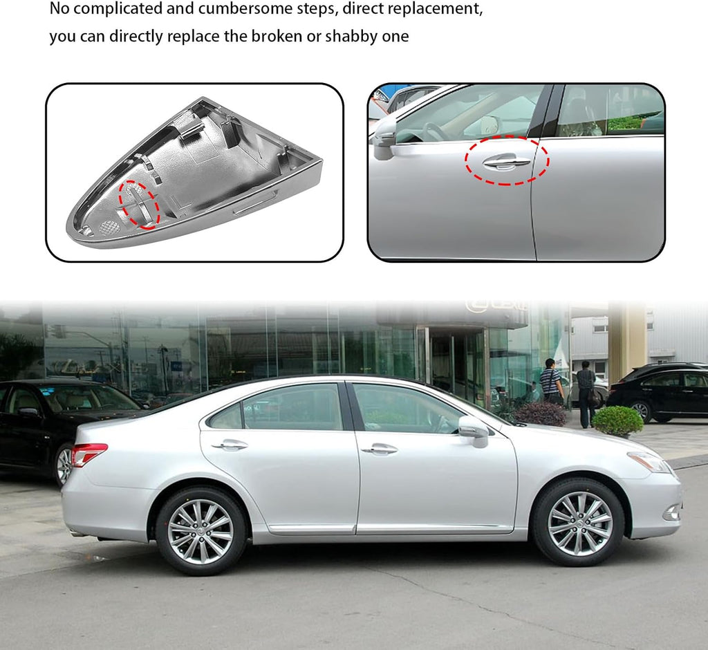 Chrome Door Handle Cover Cap Compatible with Lexus ES350 2007-2012 LS600hl 2008-2016, LS460 2007-2017 Front Driver Side Door Handle Key Cover Cap Replacement 69218-33010