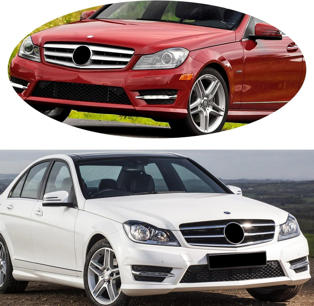 C300 Grill C300 Front Grille for Mercedes Benz W204 2008-2014 Chrome Black | C250 C300 C350 C200 2008-2014, NOT Fit for C63 AMG Style Sport Style