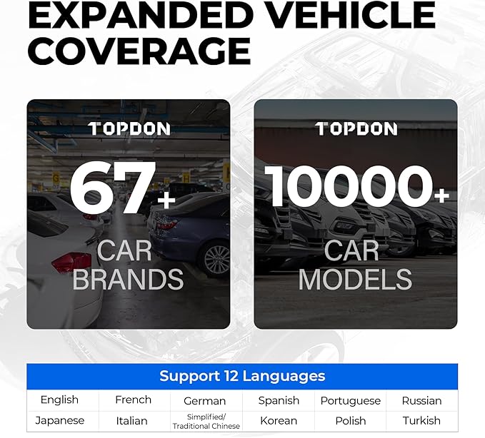 OBD2 Scanner TOPDON AD500, Oil SAS Throttle TPMS BMS EPB Reset, Engine ABS SRS - Image 6