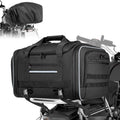 Marscamd Waterproof Motorcycle Tail Luggage Bag, 48L-64L Expandable, a Rain Cover Included, Bag with 4 Rack Mount Straps and Multiple Pockets - Black