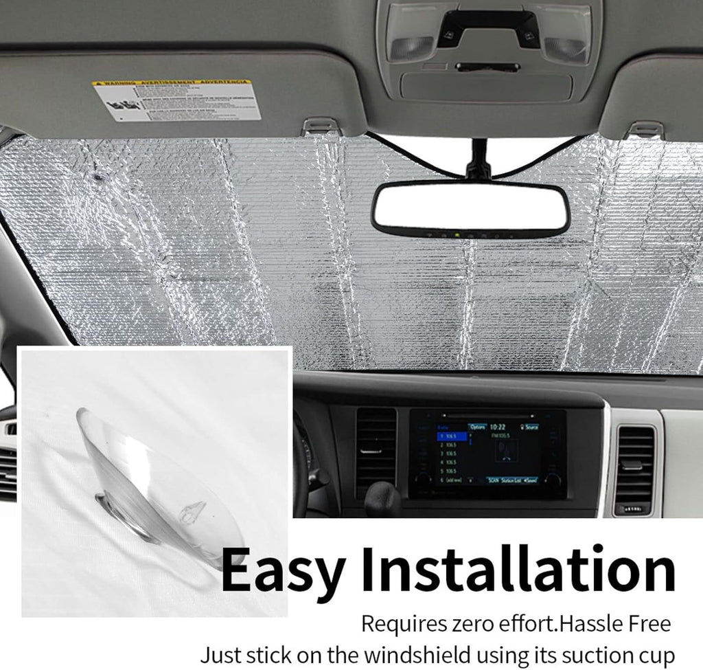 Custom Pet Windshield Sunshade with Photo, Funny Dog Cat Driving Car Front Windshield Sun Shade UV Rays and Keeps Your Vehicle Cool Foldable Auto Sunshade for Car Truck SUV Auto