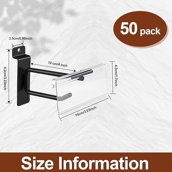 Polmart Heavy Duty Black Slatwall Panel Double-Bar Hooks - Image 2