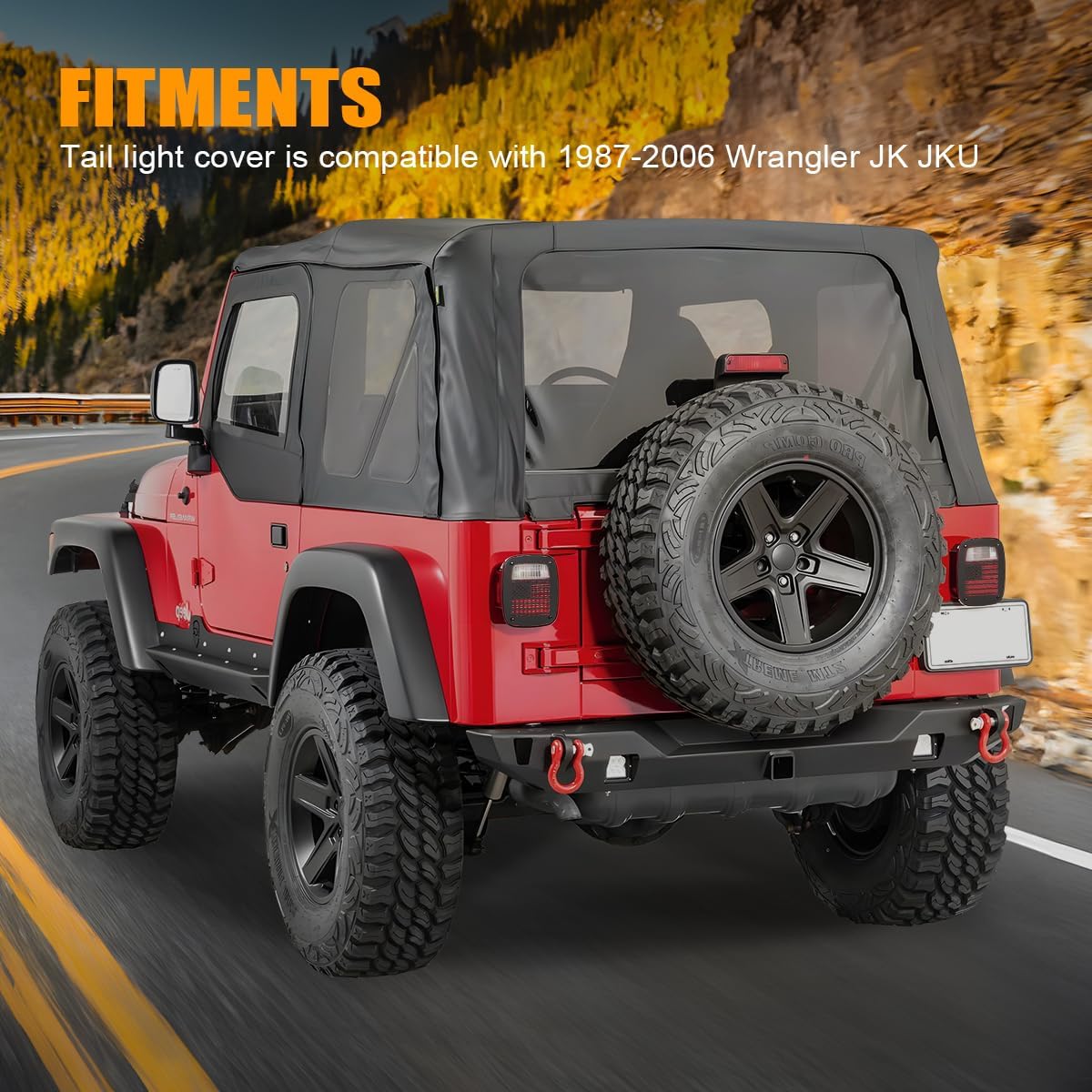 Tail Light Guards Covers Compatible with Jeep Wrangler TJ YJ 1987-2006, US Flag Pattern Exterior Accessories Rear Tail Light Guards Covers Protectors