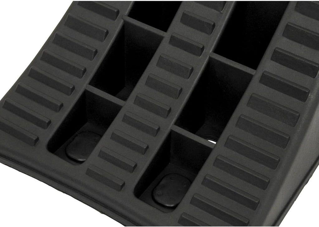 Extreme Max 5800.5852 Heavy-Duty Interlocking Wheel Chock for Tandem Axle Trailers and RVs - 9.2" x 8.2" x 4.7", Pair