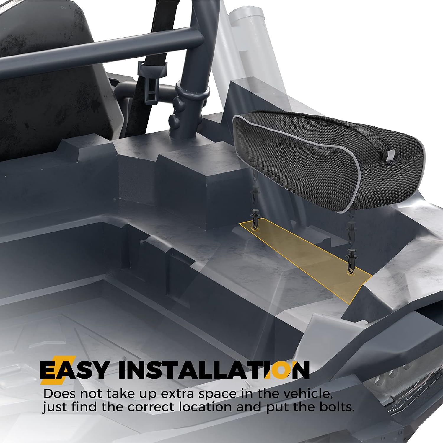 KEMIMOTO 2023-2014 XP 1000 Rear Bed Storage Bags 1680D Water-Resistant | Compatible with Polaris RZR XP 1000, XP 4 1000, RZR Turbo 2023-2014 2pcs Reflective Zippers Door Bag